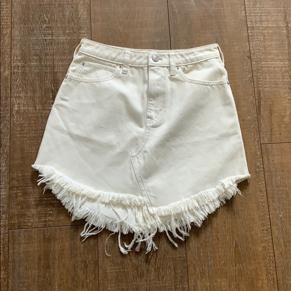 Free People Bailey denim mini Sz24 New Ivory - Picture 5 of 7